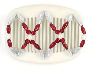 African Butterfly Hair Comb - Dalena White 04