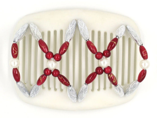 African Butterfly Hair Comb - Dalena White 04