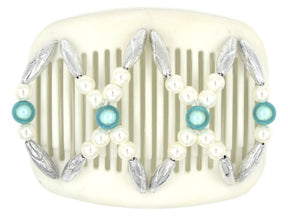 African Butterfly Hair Comb - Dalena White 06