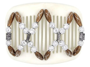 African Butterfly Hair Comb - Dalena White 07