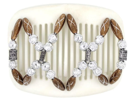 African Butterfly Hair Comb - Dalena White 07