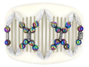 African Butterfly Hair Comb - Dalena White 08