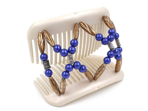 African Butterfly Hair Comb - Dalena White Pearl 23