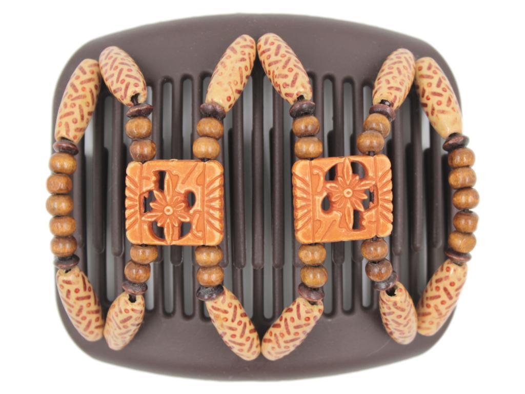 African Butterfly Hair Comb - Dupla Brown 101