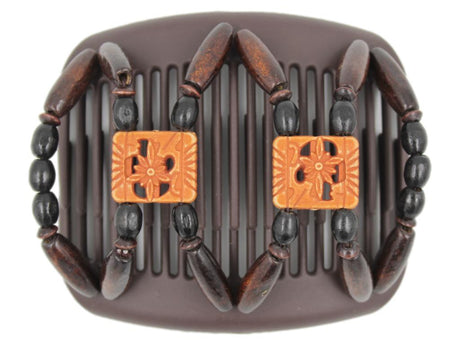 African Butterfly Hair Comb - Dupla Brown 102