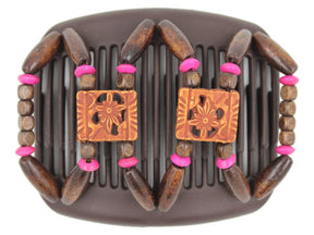 African Butterfly Hair Comb - Dupla Brown 103