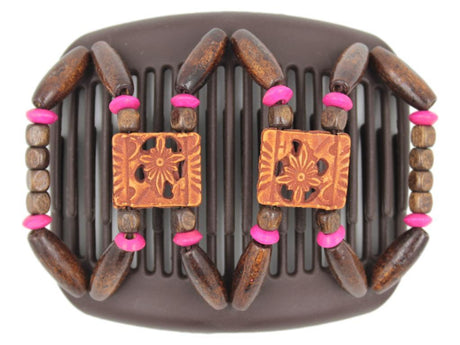 African Butterfly Hair Comb - Dupla Brown 103