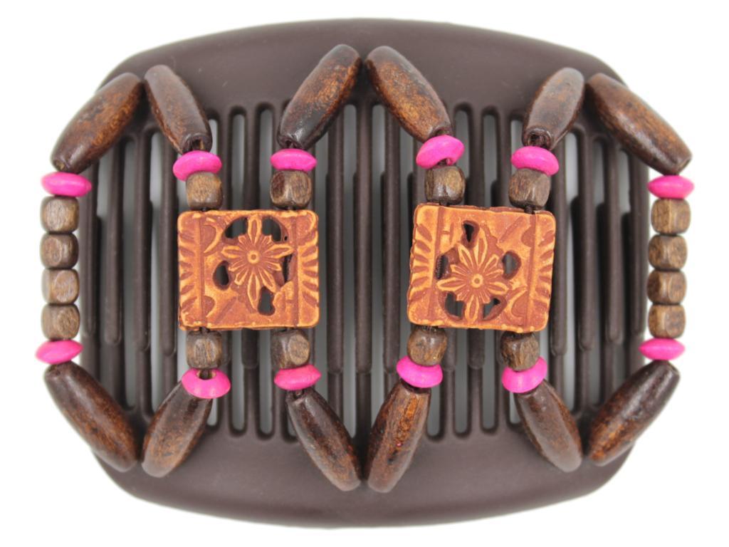 African Butterfly Hair Comb - Dupla Brown 103