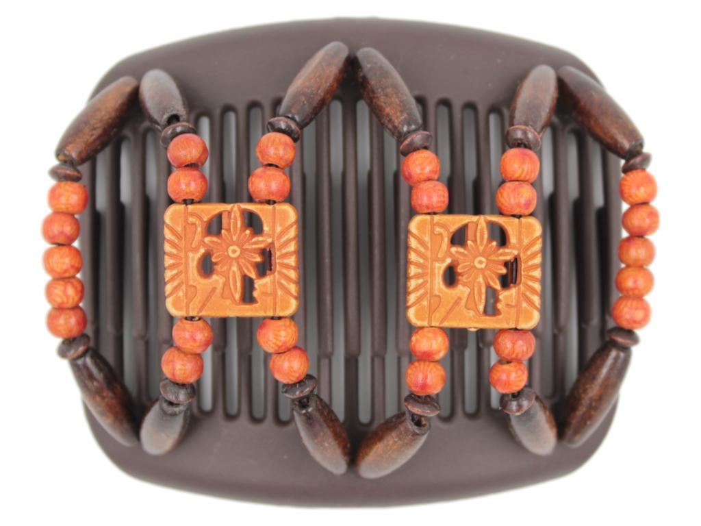 African Butterfly Hair Comb - Dupla Brown 105