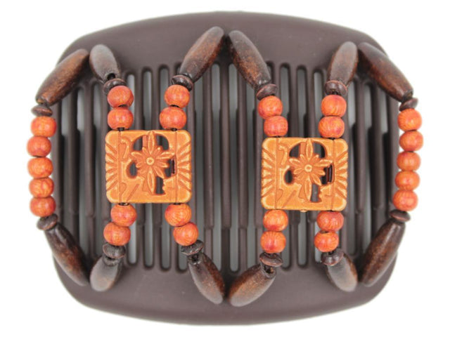 African Butterfly Hair Comb - Dupla Brown 105
