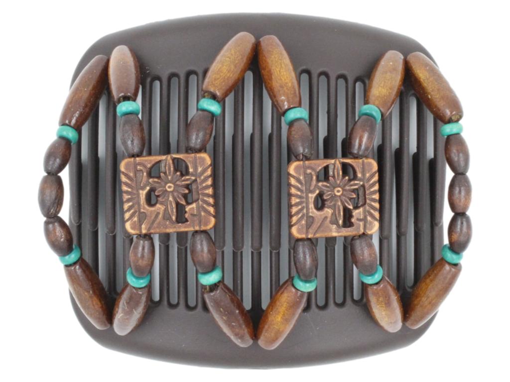 African Butterfly Hair Comb - Dupla Brown 118