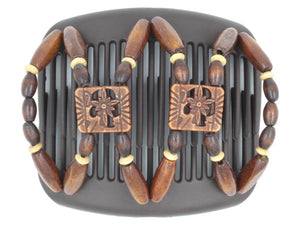 African Butterfly Hair Comb - Dupla Brown 139