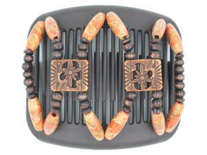 African Butterfly Hair Comb - Dupla Brown 140