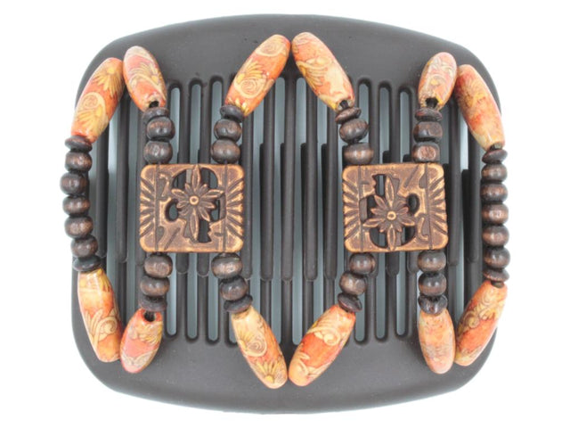 African Butterfly Hair Comb - Dupla Brown 140