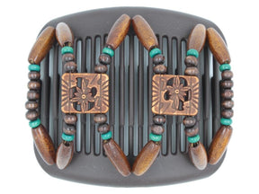 African Butterfly Hair Comb - Dupla Brown 149