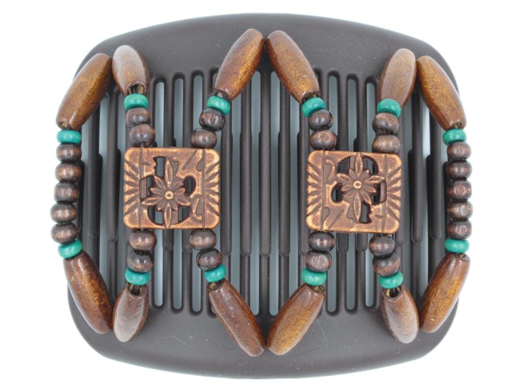 African Butterfly Hair Comb - Dupla Brown 149