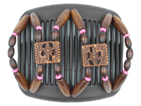 African Butterfly Hair Comb - Dupla Brown 151