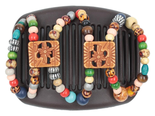 African Butterfly Hair Comb - Dupla Brown 152