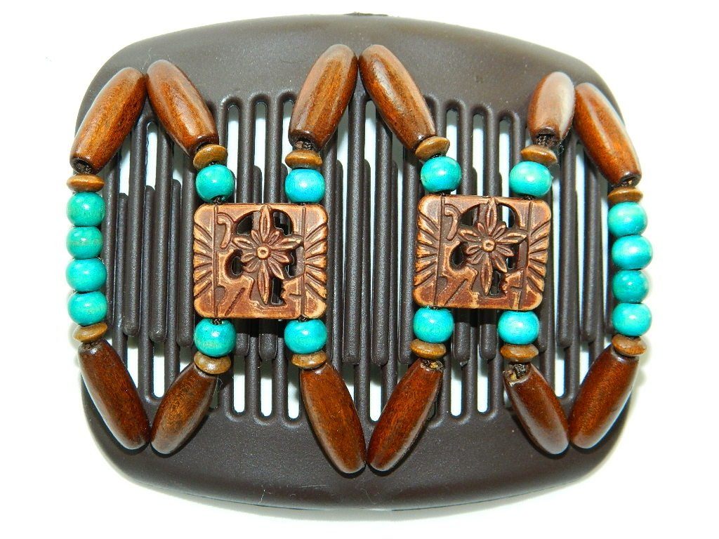 African Butterfly Hair Comb - Dupla Brown 18
