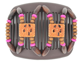 African Butterfly Hair Comb - Dupla Brown 69