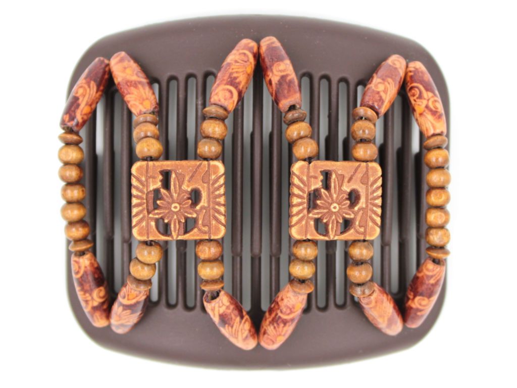 African Butterfly Hair Comb - Dupla Brown 70