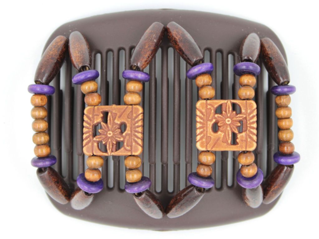 African Butterfly Hair Comb - Dupla Brown 72