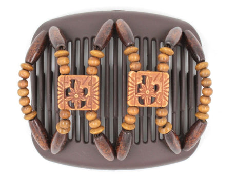 African Butterfly Hair Comb - Dupla Brown 73