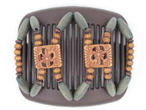 African Butterfly Hair Comb - Dupla Brown 74