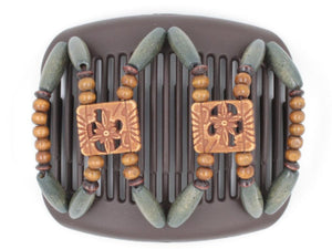 African Butterfly Hair Comb - Dupla Brown 74