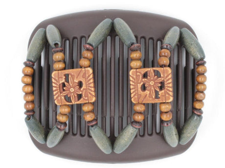 African Butterfly Hair Comb - Dupla Brown 74