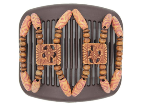 African Butterfly Hair Comb - Dupla Brown 80