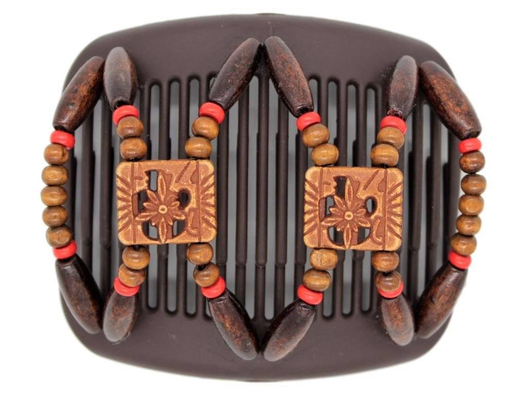 African Butterfly Hair Comb - Dupla Brown 81