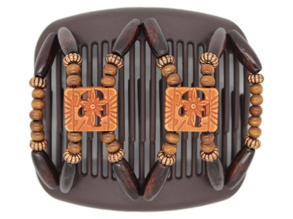 African Butterfly Hair Comb - Dupla Brown 82
