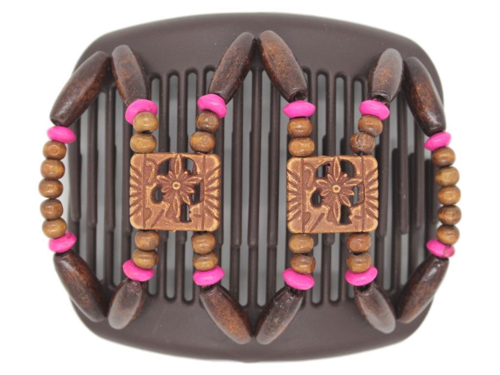 African Butterfly Hair Comb - Dupla Brown 83