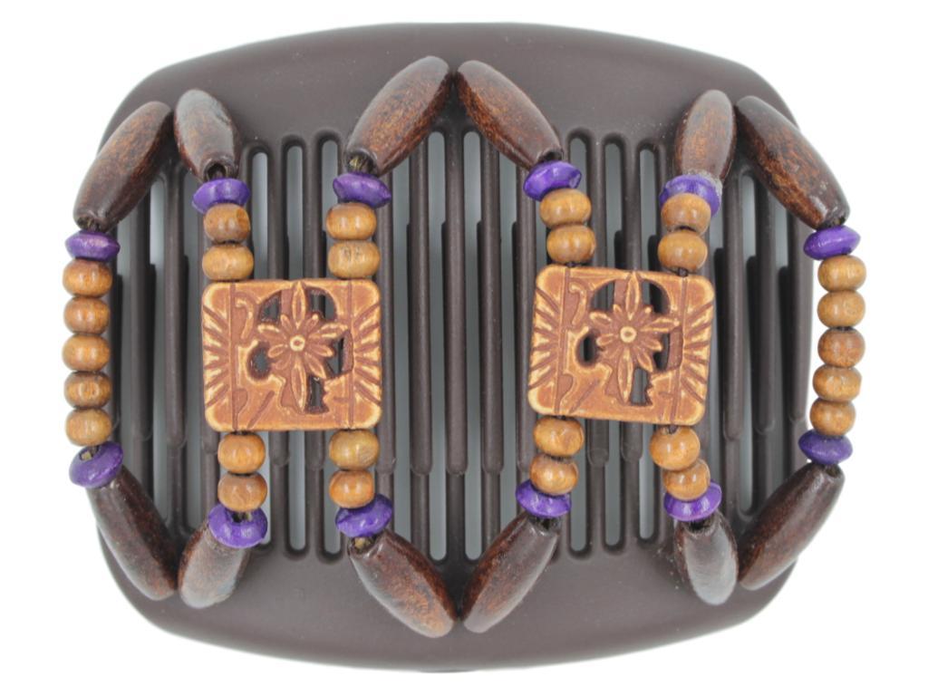 African Butterfly Hair Comb - Dupla Brown 95
