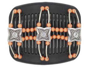 African Butterfly Hair Comb - Flowers Black 32