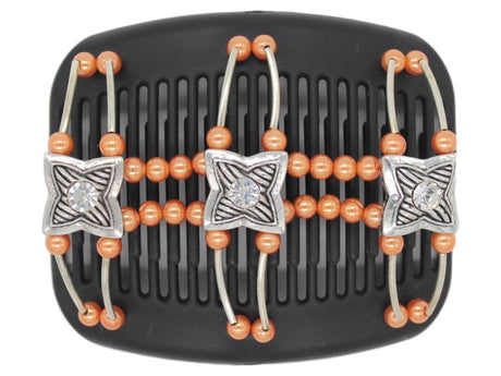 African Butterfly Hair Comb - Flowers Black 32