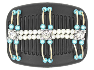 African Butterfly Hair Comb - Flowers Black 43