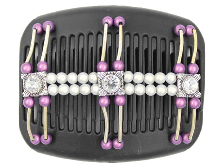 African Butterfly Hair Comb - Flowers Black 46
