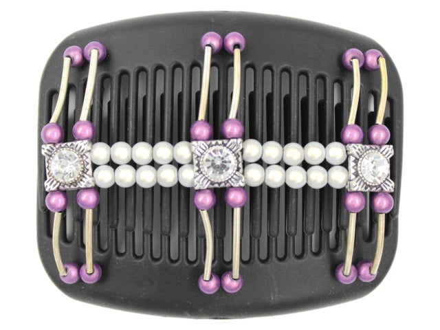 African Butterfly Hair Comb - Flowers Black 46