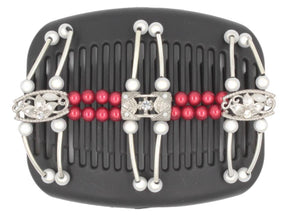 African Butterfly Hair Comb - Flowers Black 49