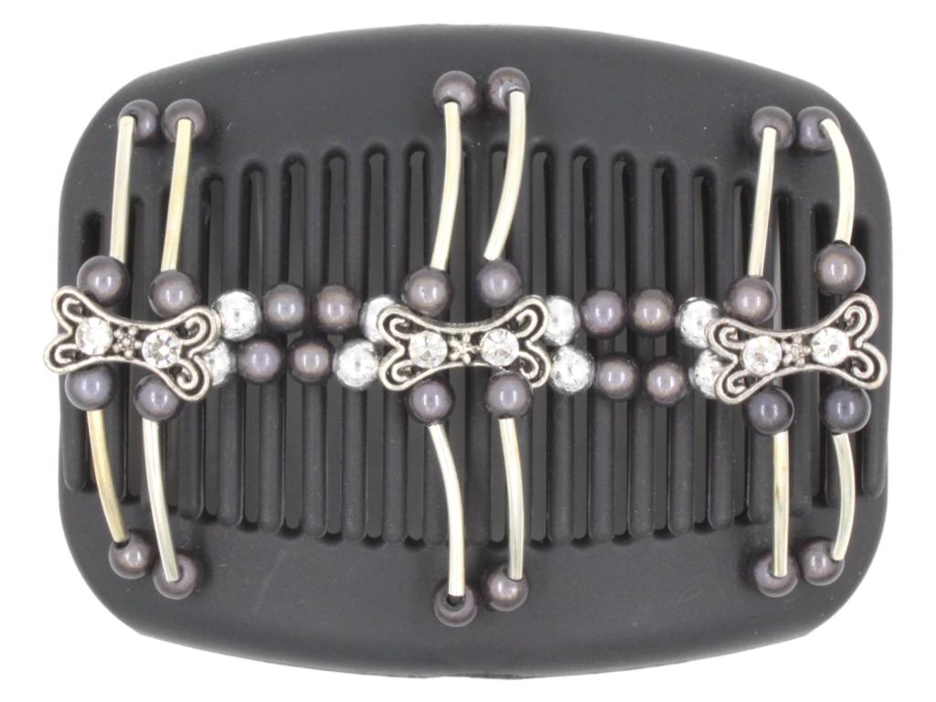African Butterfly Hair Comb - Flowers Black 50