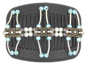 African Butterfly Hair Comb - Flowers Black 51