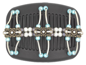 African Butterfly Hair Comb - Flowers Black 51