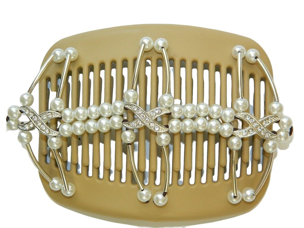 African Butterfly Hair Comb - Flowers Blonde 13