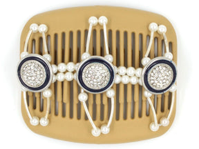 African Butterfly Hair Comb - Flowers Blonde 17