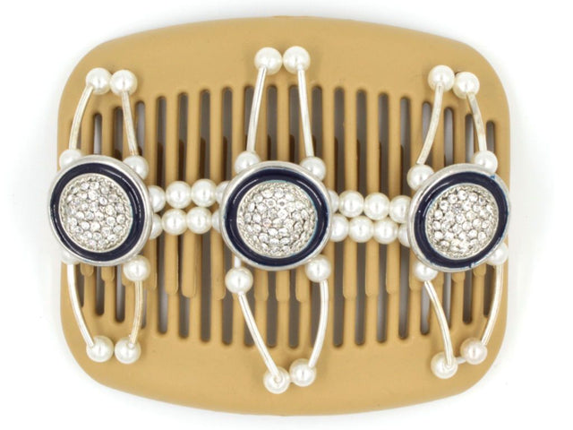 African Butterfly Hair Comb - Flowers Blonde 17