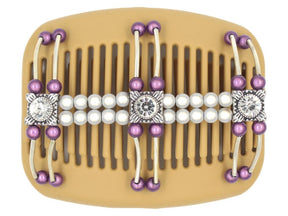 African Butterfly Hair Comb - Flowers Blonde 30