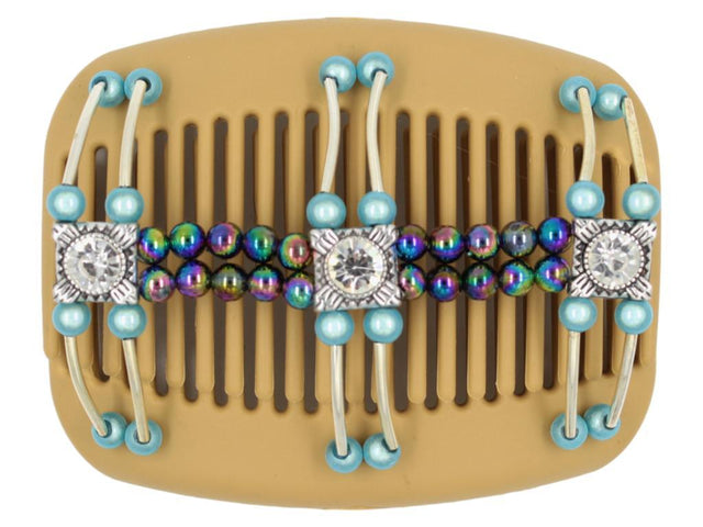 African Butterfly Hair Comb - Flowers Blonde 31