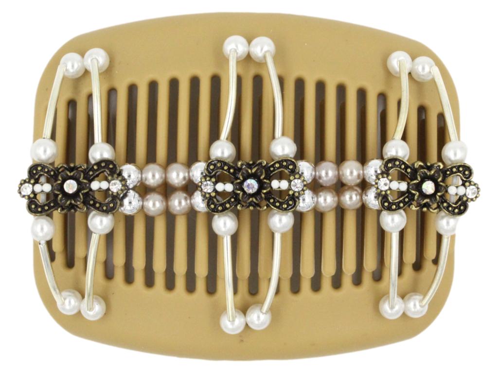 African Butterfly Hair Comb - Flowers Blonde 36